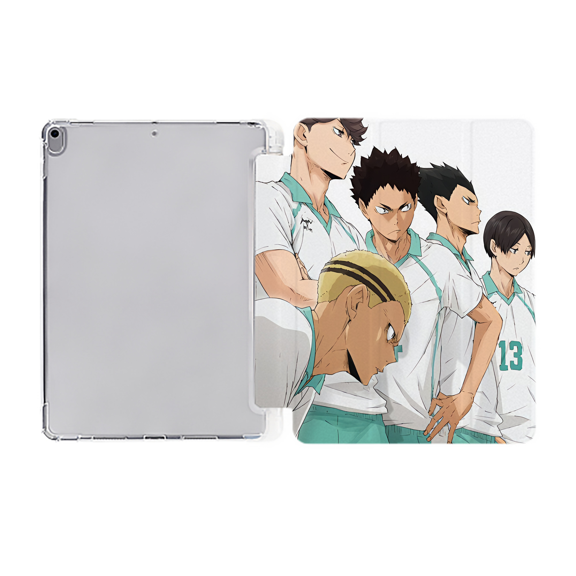 （画像用） ハイキュー!! Haikyu!! IPad ケース ペン収納付き 三つ折りスタンド PUレザー×シリコン 対応機種9.5/10.5/10.9インチ